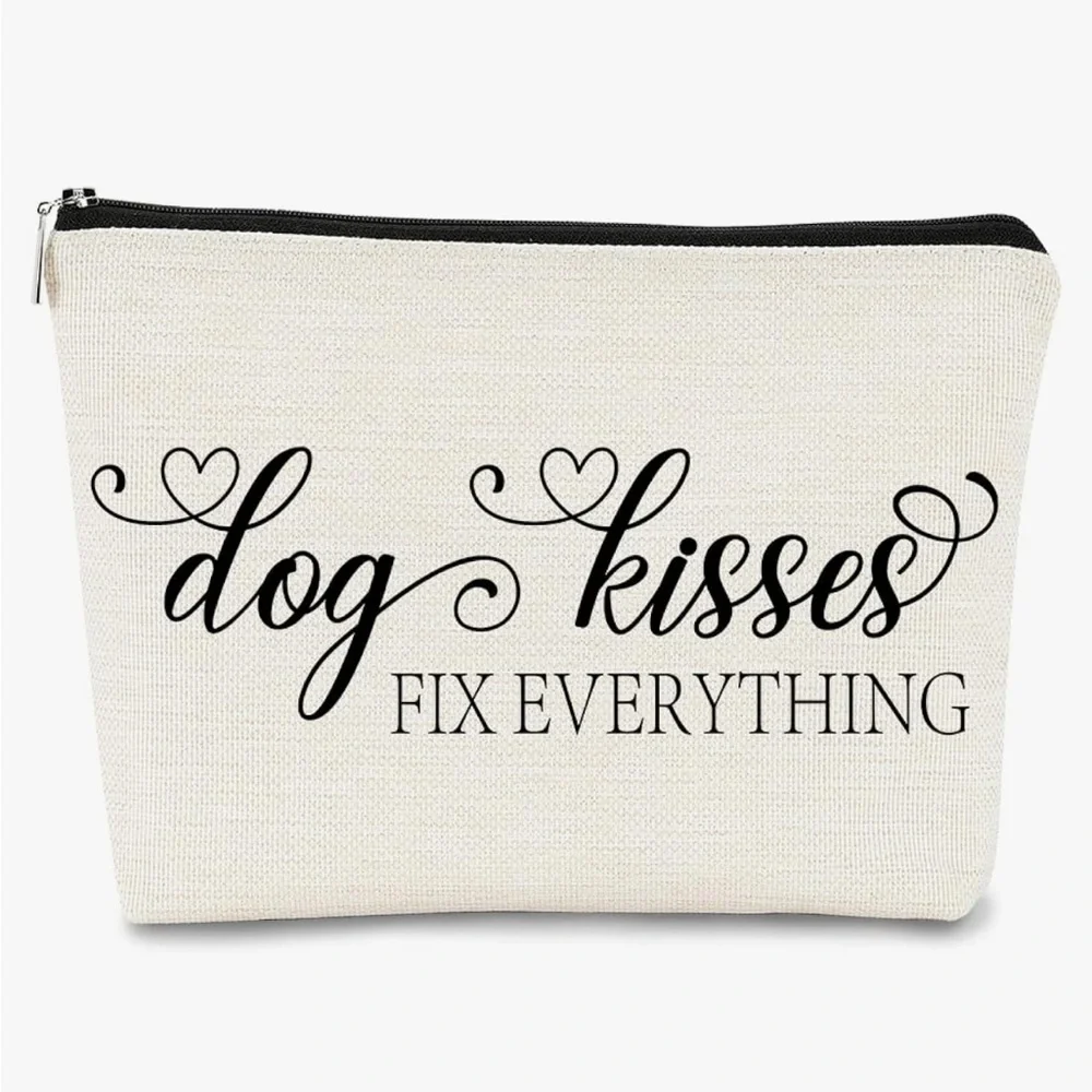 Dog Kisses Fix Everything Makeup cosmetics Travel Bag